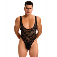 Чоловіче мереживне боді Star Night, чорне, М