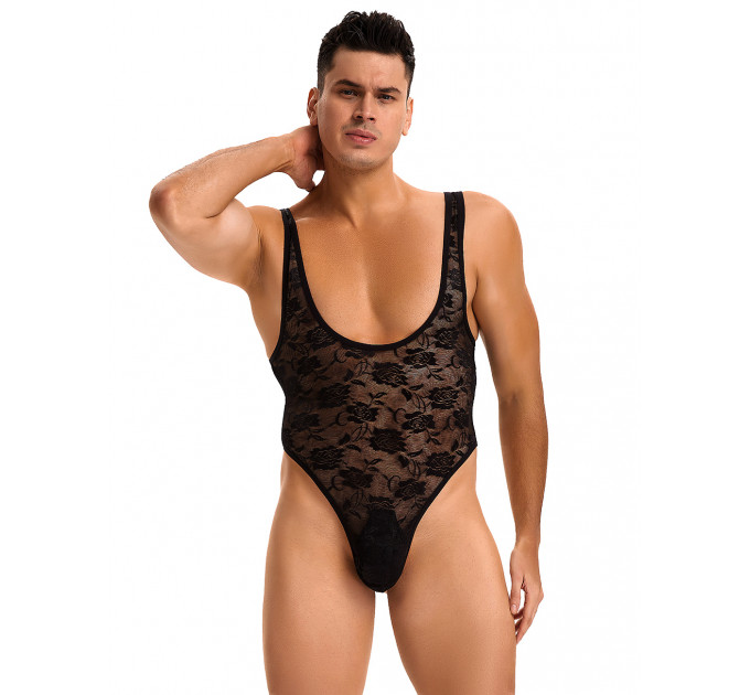 Чоловіче мереживне боді Star Night, чорне, М