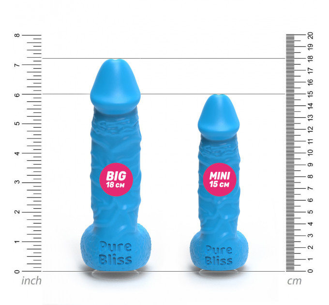 Мыло член на присоске Pure Bliss BIG голубое, 18 см