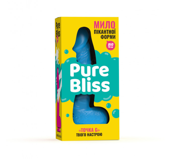 Мыло член на присоске Pure Bliss BIG голубое, 18 см