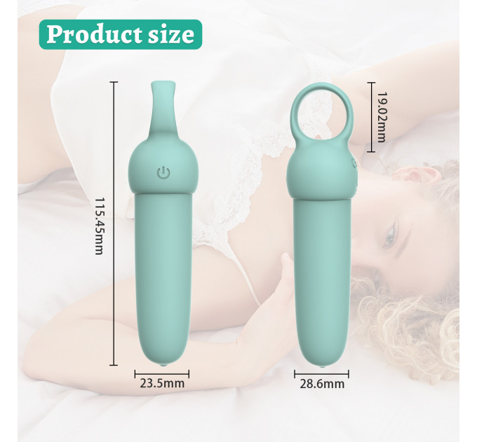 Мини-вибратор Every Night Toys Elliot светло-бирюзовый, 10 режимов вибрации