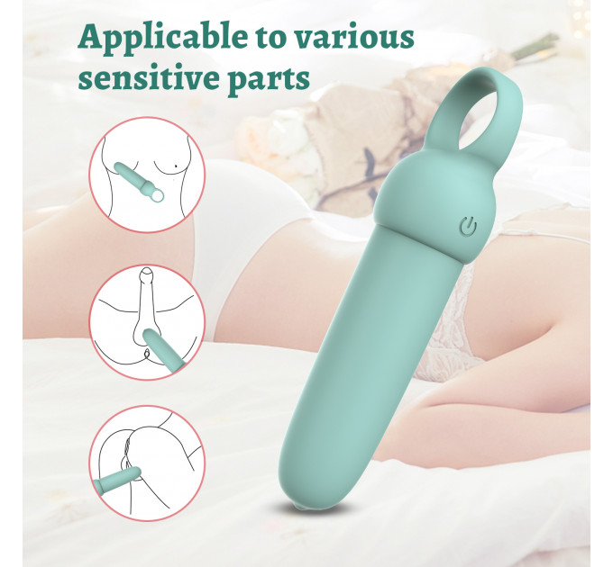 Мини-вибратор Every Night Toys Elliot светло-бирюзовый, 10 режимов вибрации