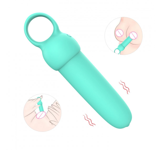 Міні-вібратор Every Night Toys Elliot світло-бірюзовий, 10 режимів вібрації