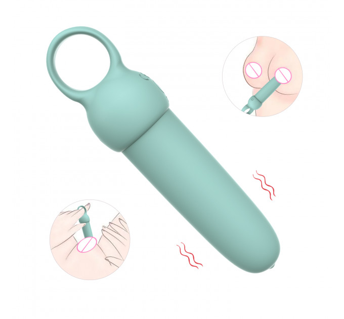 Мини-вибратор Every Night Toys Elliot светло-бирюзовый, 10 режимов вибрации