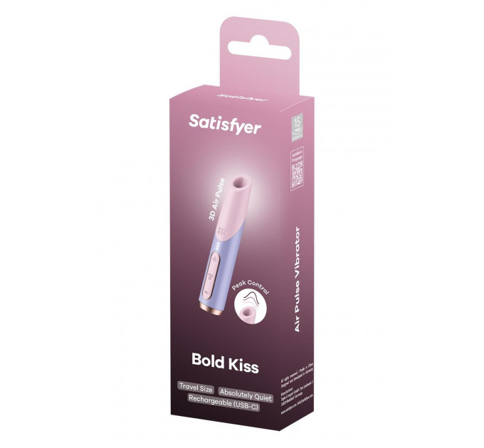 Миниатюрный вакуумный стимулятор клитора Satisfyer Bold Kiss розово-сиреневый
