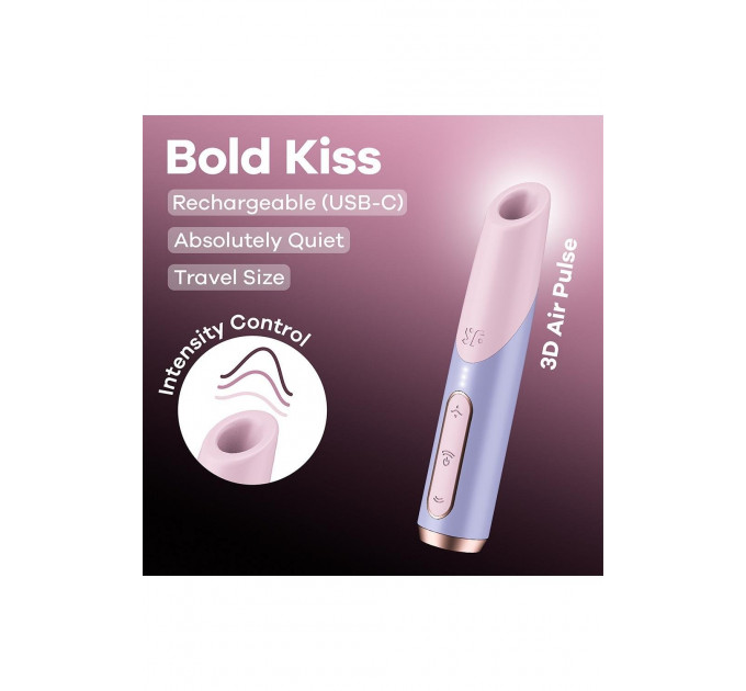 Миниатюрный вакуумный стимулятор клитора Satisfyer Bold Kiss розово-сиреневый