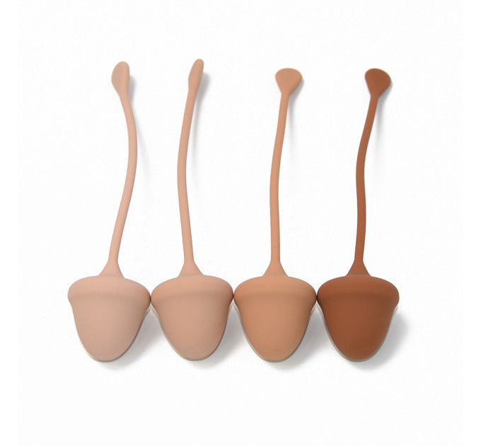 Набор вагинальных шариков Sweet Em, 4 шт с разным весом, коричневые, 2.8 х 14.5 см