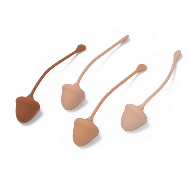 Набор вагинальных шариков Sweet Em, 4 шт с разным весом, коричневые, 2.8 х 14.5 см
