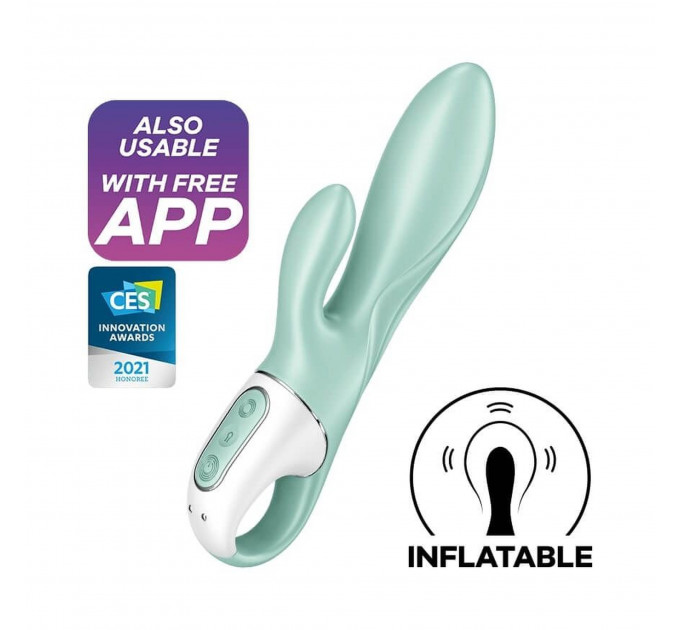 Надувной вибратор-кролик Satisfyer с функцией управления через приложение, мятный