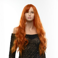 Перука довга хвиляста з чубчиком Fetish Hair руда, 60 см