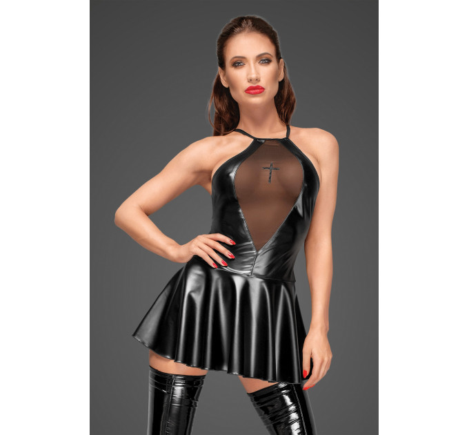 Платье с накаткой в виде креста Noir Handmade F184 черное, L