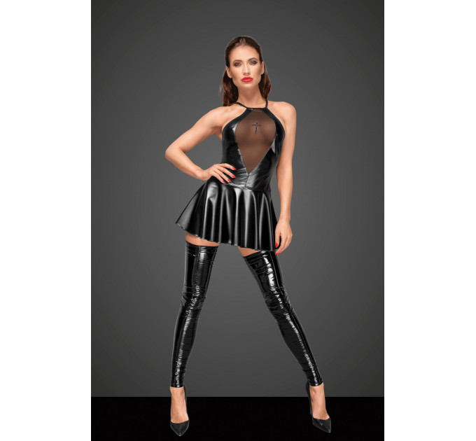 Платье с накаткой в виде креста Noir Handmade F184 черное, L