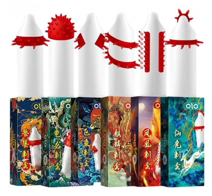 Презерватив OLO с усиками + шарик "Fairy deer Spiny condom" (в комплекте 1 презератив + 1 шарик)