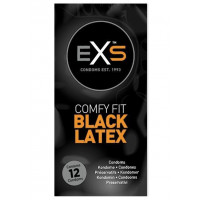 Презервативы черного цвета латексные Exs BLACK Latex веганские (цена за упаковку, 12 шт.)