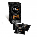 Презервативы черного цвета латексные Exs BLACK Latex веганские (цена за упаковку, 12 шт.)