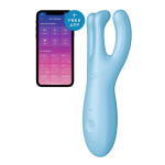 Смарт-вибратор тройной для клитора Satisfyer Threesome 4 голубой