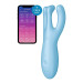 Смарт-вибратор тройной для клитора Satisfyer Threesome 4 голубой