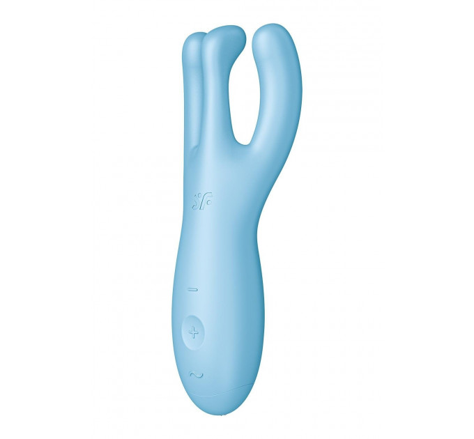 Смарт-вибратор тройной для клитора Satisfyer Threesome 4 голубой