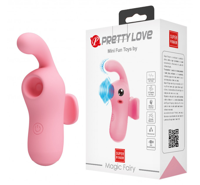 Стимулятор для клитора Pretty Love Magic Fairy на палец, розовый, 9.1 см