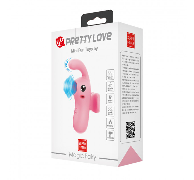 Стимулятор для клитора Pretty Love Magic Fairy на палец, розовый, 9.1 см