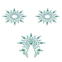 Украшения для груди и бикини со стразами Gloria Petits Joujoux, зелено-голубые