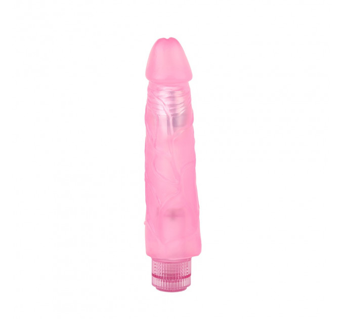Вибромассажер с ярко выраженной головкой Chisa Hi-Rubber Dildo на батарейках, розовый