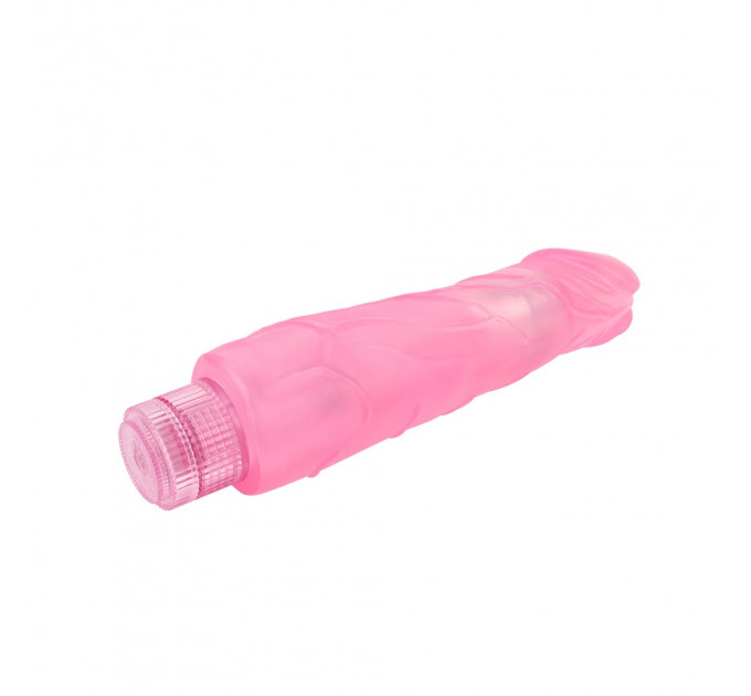 Вибромассажер с ярко выраженной головкой Chisa Hi-Rubber Dildo на батарейках, розовый