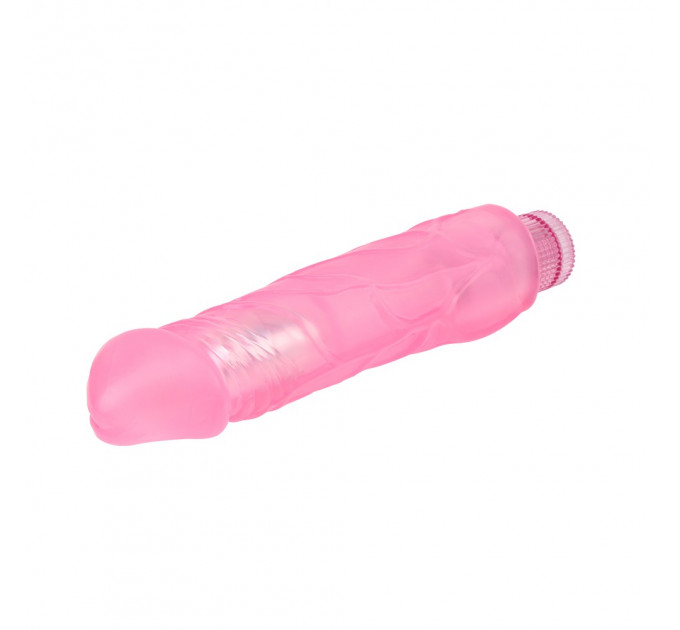Вибромассажер с ярко выраженной головкой Chisa Hi-Rubber Dildo на батарейках, розовый