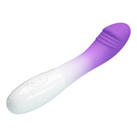 Вибратор для точки G Pretty Love Elemental ребристый, бело-фиолетовый, 19 х 3.2 см