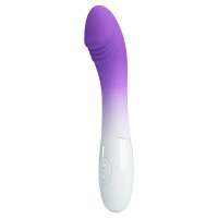 Вибратор для точки G Pretty Love Elemental ребристый, бело-фиолетовый, 19 х 3.2 см