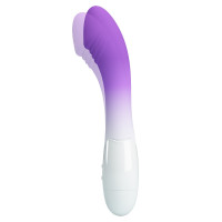 Вибратор для точки G Pretty Love Elemental ребристый, бело-фиолетовый, 19 х 3.2 см
