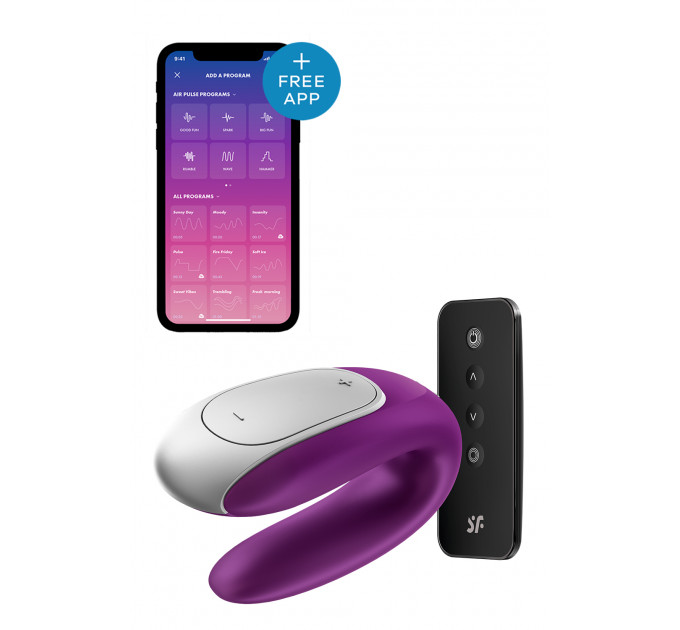 Вибратор для пар с фирменным пультом управления Satisfyer DOUBLE FUN VIOLET