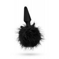 Анальная пробка с помпоном POM PLUGS BLACK