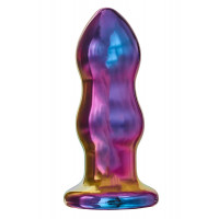 Анальная пробка с вибрацией двухуровневая стеклянная Dream Toys GLAMOUR GLASS