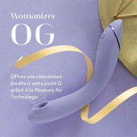 Вібратор для точки G c вакуумною стимуляцією Womanizer OG Lilac