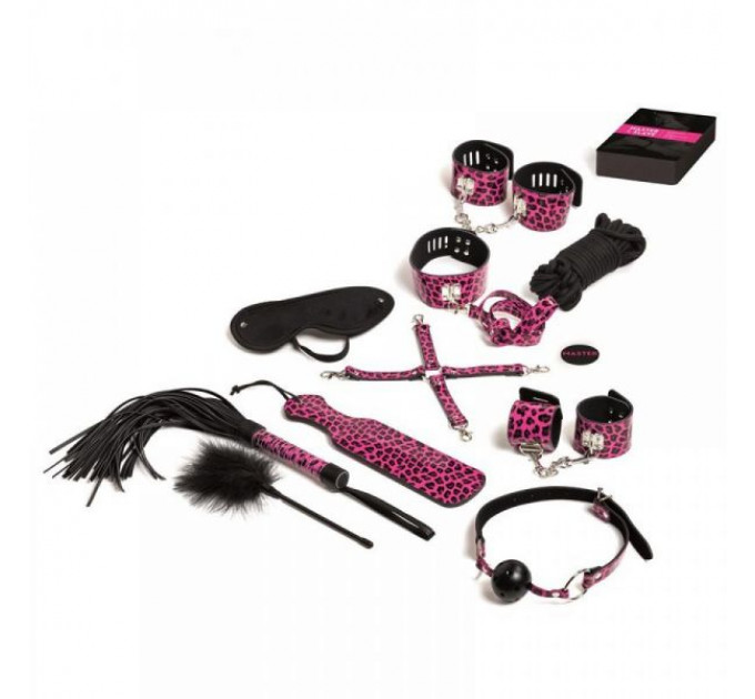 Набор БДСМ 10 предметов Master & Slave, Pink Leopard