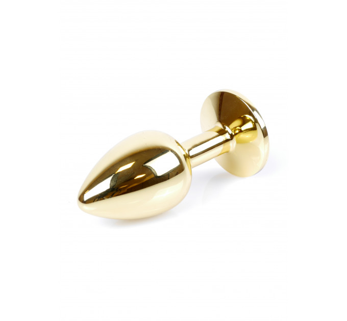 Анальная пробка с камнем Plug-Jewellery Gold PLUG- Red размер S