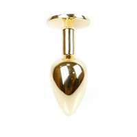 Анальная пробка с камнем Plug-Jewellery Gold PLUG- Red размер S