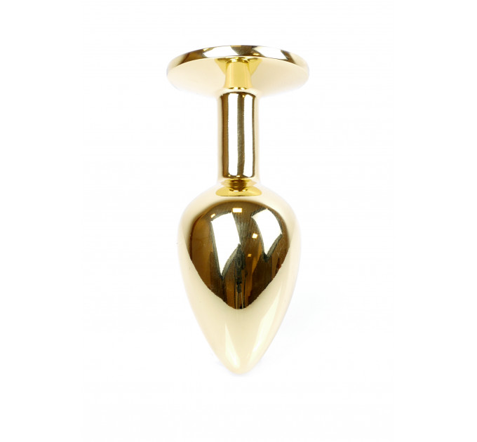 Анальная пробка с камнем Plug-Jewellery Gold PLUG- Red размер S