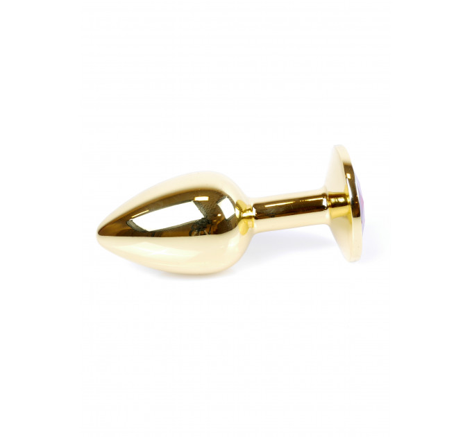 Анальная пробка с камнем Plug-Jewellery Gold PLUG- Red размер S