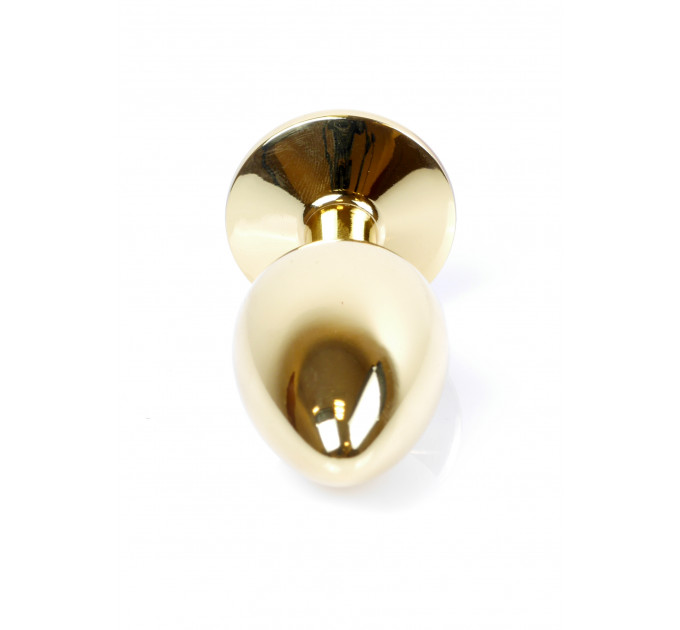 Анальная пробка с камнем Plug-Jewellery Gold PLUG- Red размер S