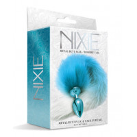 Анальна пробка з хвостом Global Novelties NIXIE METAL BUTT PLUG WITH OMBRE TAIL