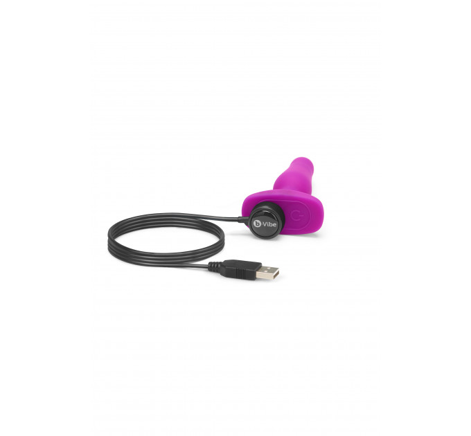 Анальная пробка с вибрацией b-Vibe Novice Plug Fuchsia, розовая