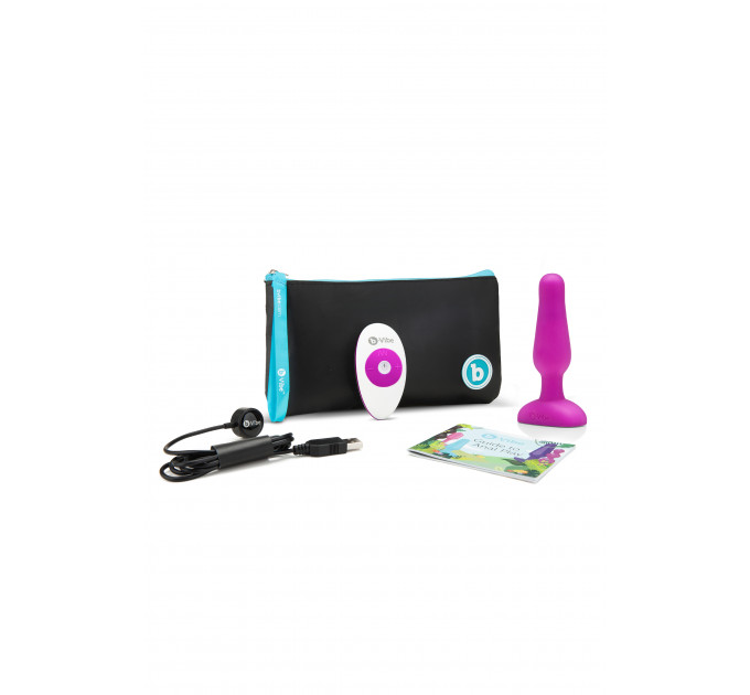 Анальная пробка с вибрацией b-Vibe Novice Plug Fuchsia, розовая