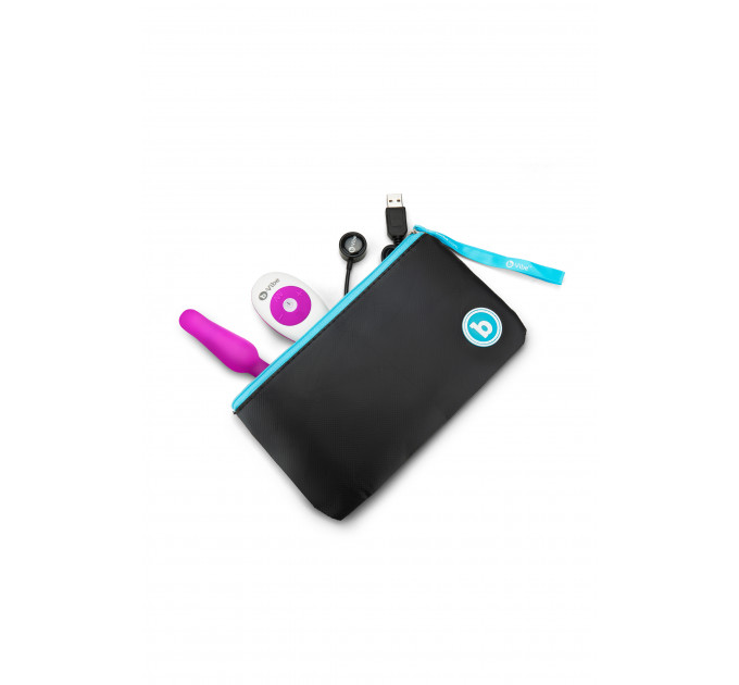 Анальная пробка с вибрацией b-Vibe Novice Plug Fuchsia, розовая