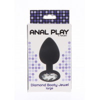 Анальная пробка Toy Joy Diamond Booty Jewel с кристаллом, черный, Large