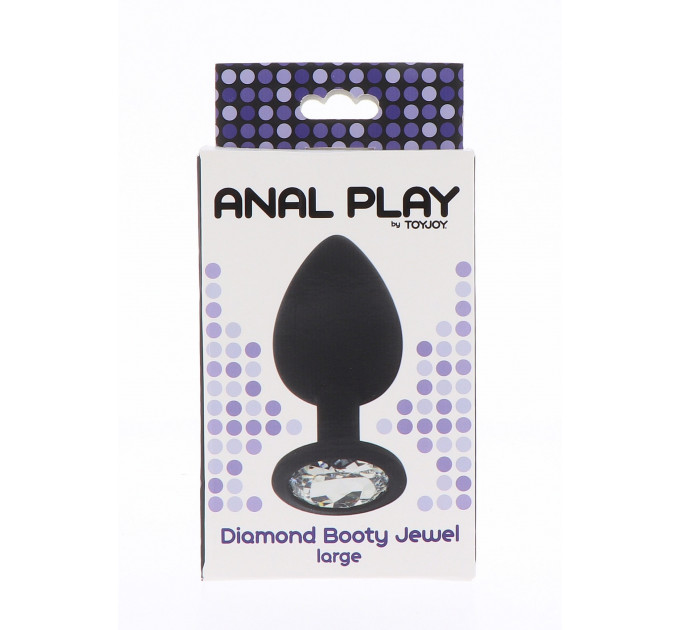 Анальная пробка Toy Joy Diamond Booty Jewel с кристаллом, черный, Large