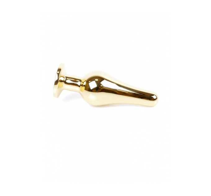 Анальная пробка из нержавеющей стали с голубым камнем Plug-Jewellery Gold BUTT PLUG- Light Blue