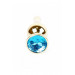 Анальная пробка из нержавеющей стали с голубым камнем Plug-Jewellery Gold BUTT PLUG- Light Blue