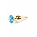 Анальная пробка из нержавеющей стали с голубым камнем Plug-Jewellery Gold BUTT PLUG- Light Blue